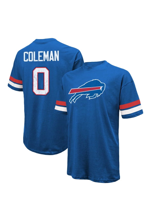 Men's Majestic Threads Keon Coleman Royal Buffalo Bills Name & Number Oversized Fit T-Shirt