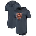 thumbnail image 1 of Men's Majestic Threads Navy Chicago Bears Primary Logo Tri-Blend Hoodie T-Shirt, 1 of 3