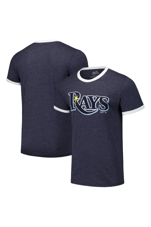 Men's Majestic Threads Navy Tampa Bay Rays Ringer Tri-Blend T-Shirt
