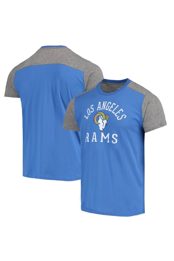 Men's Majestic Threads Royal/Gray Los Angeles Rams Field Goal Slub T-Shirt