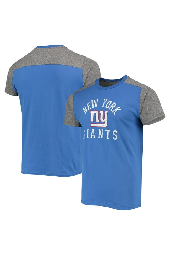Men's Majestic Threads Royal/Gray New York Giants Field Goal Slub T-Shirt
