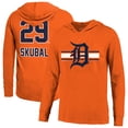 thumbnail image 1 of Men's Majestic Threads Tarik Skubal Orange Detroit Tigers Lightweight Name & Number Hoodie, 1 of 3