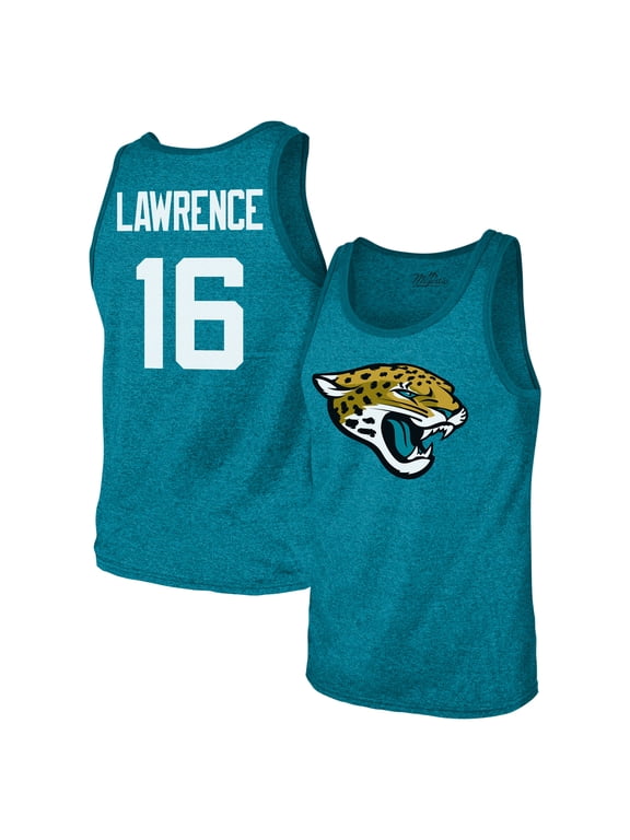 Men's Majestic Threads Trevor Lawrence Teal Jacksonville Jaguars Tri-Blend Player Name & Number Tank Top