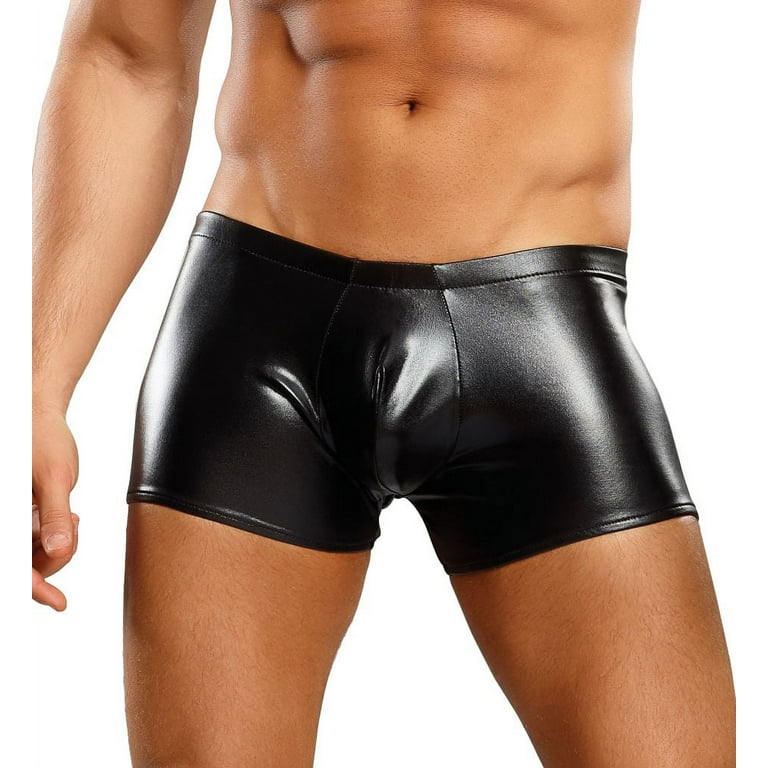 Men's Wet Look Liquid Metallic Pouch Briefs Underwear Faux Leather  Underpants