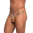 thumbnail image 1 of Men's Male Power 442-240 Pride Contour Pouch Bong Thong (Rainbow S/M), 1 of 2