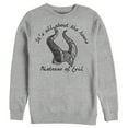 thumbnail image 1 of Men's Maleficent: Mistress of All Evil All About Horns Sweatshirt Athletic Heather 2X Large, 1 of 3