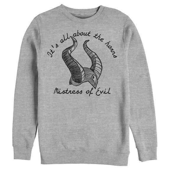 Men's Maleficent: Mistress of All Evil All About Horns Sweatshirt Athletic Heather 2X Large
