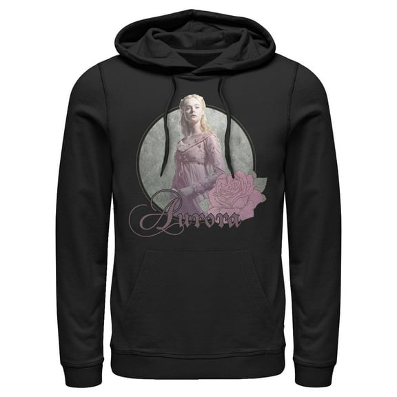 Men's Maleficent: Mistress of All Evil Aurora Portrait  Pull Over Hoodie Black 3X Large