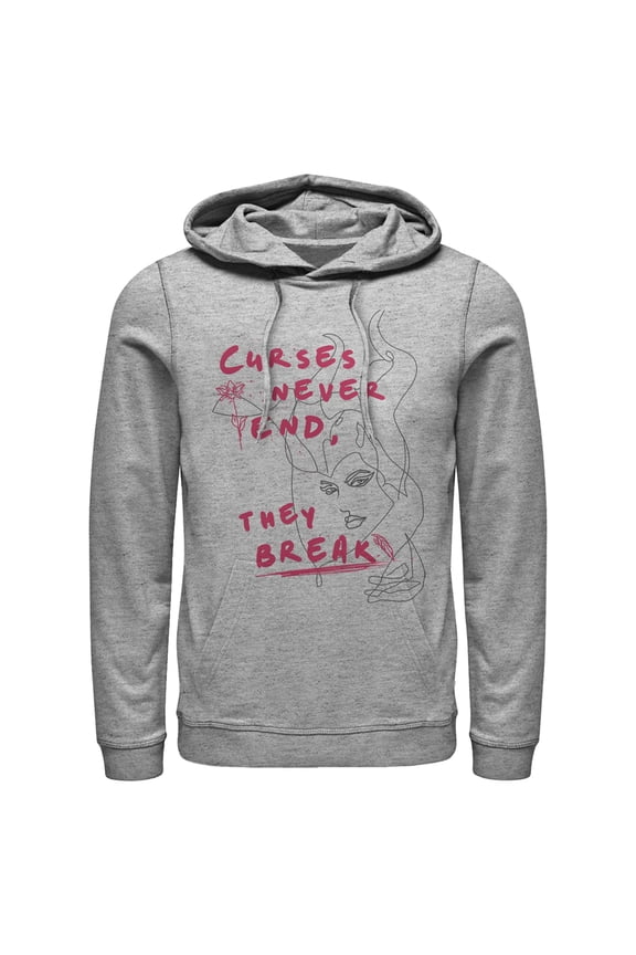 Men's Maleficent: Mistress of All Evil Curses Don't End Pull Over Hoodie Athletic Heather Medium