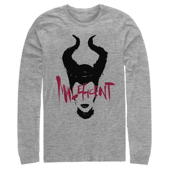 Men's Maleficent: Mistress of All Evil Lips Long Sleeve Shirt Athletic Heather Large