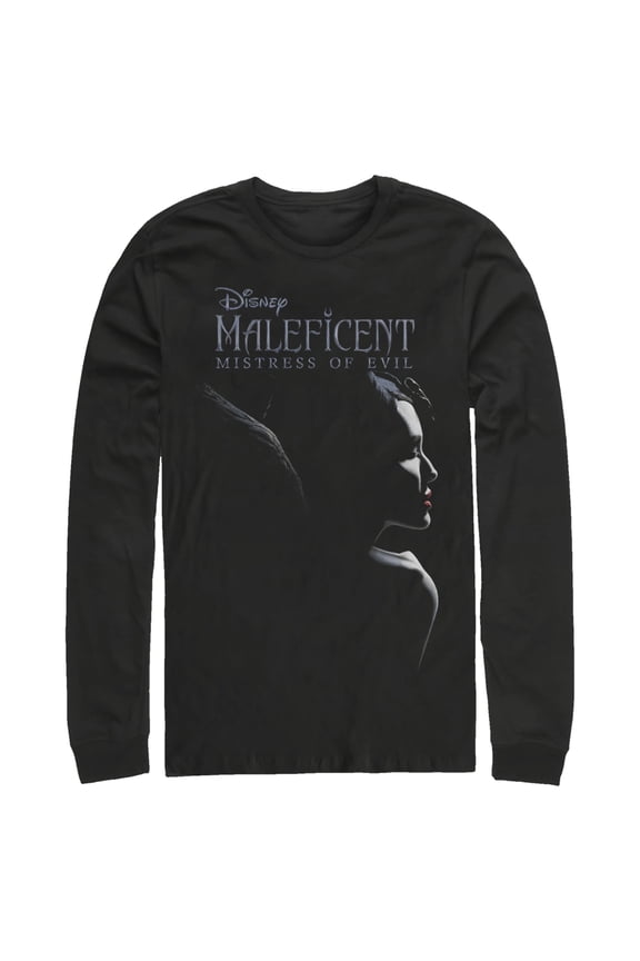 Men's Maleficent: Mistress of All Evil Logo Profile Long Sleeve Shirt Black Medium