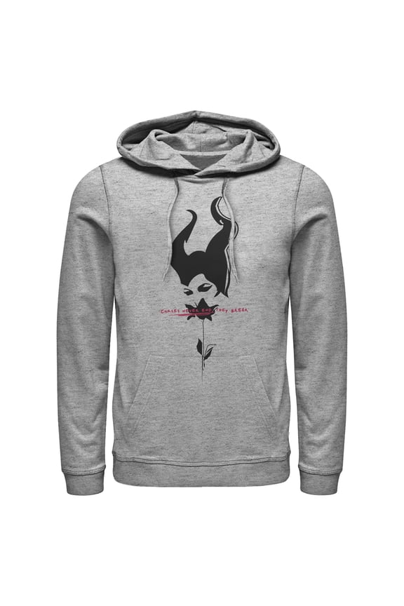 Men's Maleficent: Mistress of All Evil Rose Curse Pull Over Hoodie Athletic Heather Medium