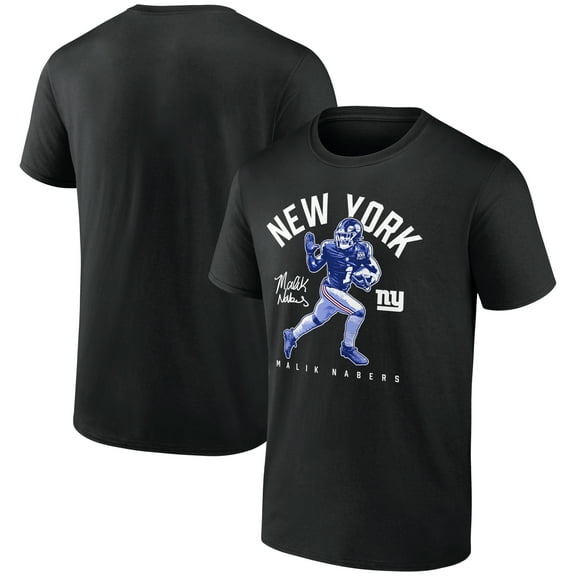 Men's Malik Nabers Black New York Giants Stiff Arm T-Shirt