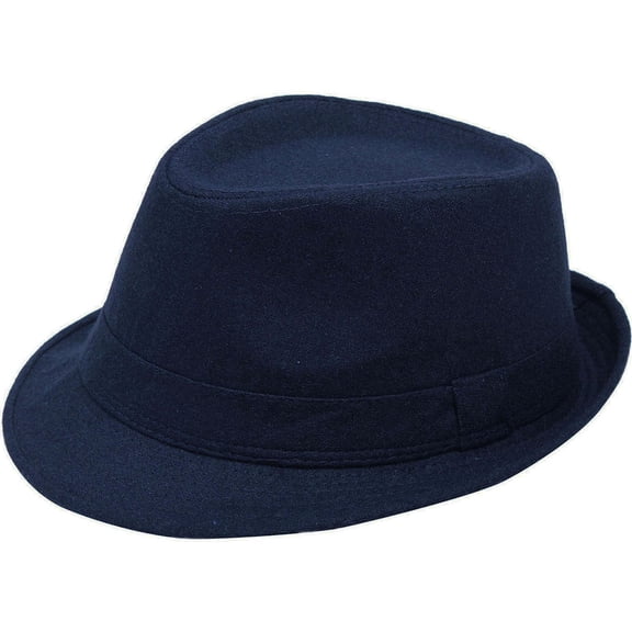 Men's Manhattan Fedora Hat Designed Navy Color Hat