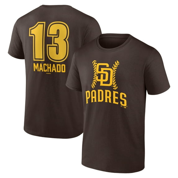 Men's Manny Machado Brown San Diego Padres Fastball Player Name & Number T-Shirt