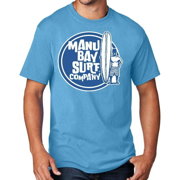 Men's Manu Bay SURFER DUDE T-shirt, 3XL Aqua Blue - TALL