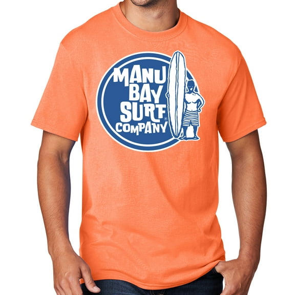 Men's Manu Bay SURFER DUDE T-shirt, 4XL Neon Orange