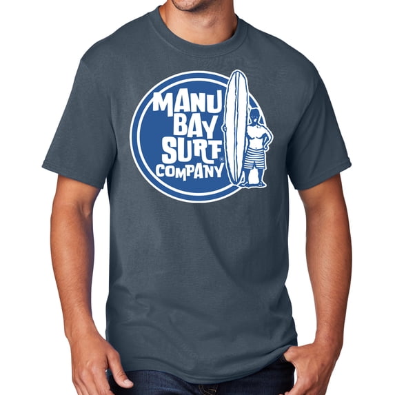 Men's Manu Bay SURFER DUDE T-shirt, XL Steel Blue - TALL
