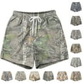 thumbnail image 1 of Men's Maple Leaf Camo Shorts Baggy Drawstring Elastic High Waisted Graphic Workout Sweat Shorts with Pockets Gray M, 1 of 3