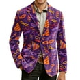 thumbnail image 1 of Men's Mardi Gras Vintage Suit Blazer Mask Feather Pattern Corduroy Suit Blazer Jacket Sport Coat, 1 of 5