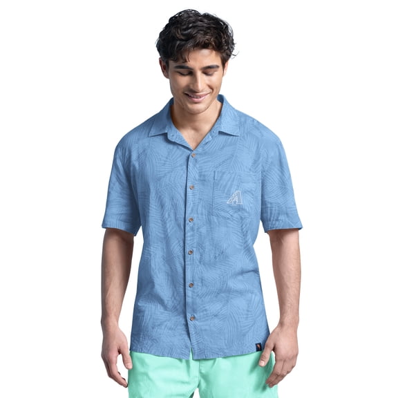 Men's Margaritaville Blue Arizona Diamondbacks Linen Party Button-Up Shirt