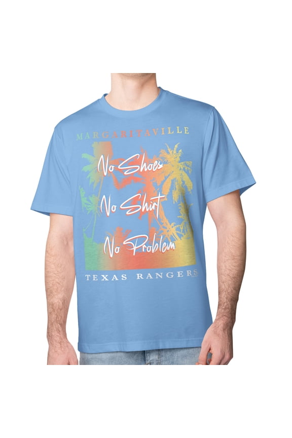 Men's Margaritaville Blue Texas Rangers No Shirt, No Shoes, No Problem T-Shirt
