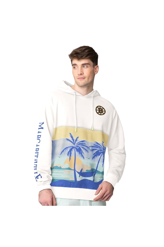 Men's Margaritaville Cream Boston Bruins Island Dream Peached Pullover Hoodie