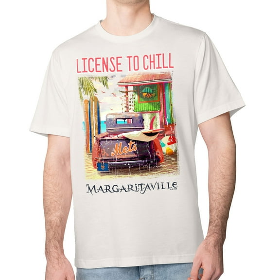 Men's Margaritaville Cream New York Mets License to Chill T-Shirt