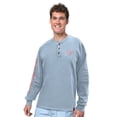 thumbnail image 1 of Men's Margaritaville Light Blue Houston Texans Five O'Clock Henley Long Sleeve T-Shirt, 1 of 2