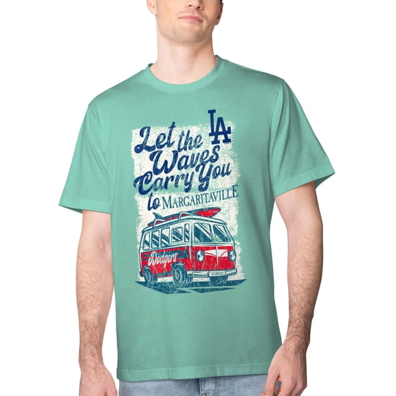 Men's Margaritaville Mint Los Angeles Dodgers Bus Waves Graphic T-Shirt
