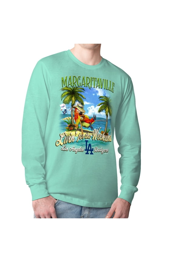 Men's Margaritaville Mint Los Angeles Dodgers Livin' for the Weekend Long Sleeve T-Shirt