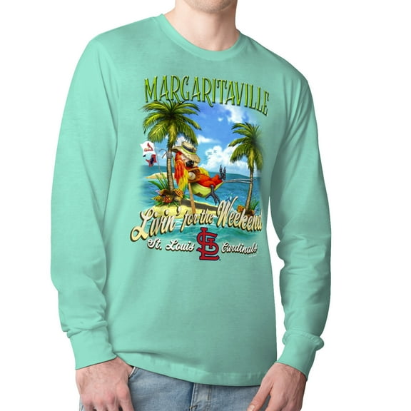 Men's Margaritaville Mint St. Louis Cardinals Livin' for the Weekend Long Sleeve T-Shirt
