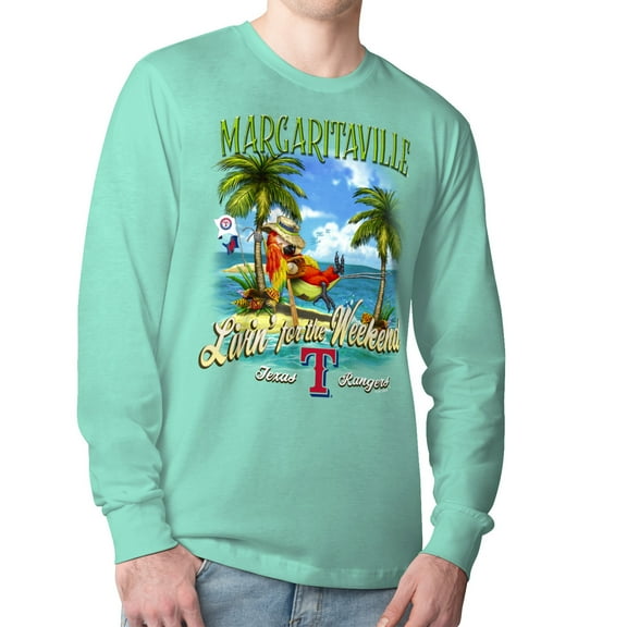 Men's Margaritaville  Mint Texas Rangers Livin' for the Weekend Long Sleeve T-Shirt