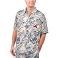 thumbnail image 1 of Men's Margaritaville Navy Atlanta Braves Monstera Print Party Button-Up Shirt, 1 of 2