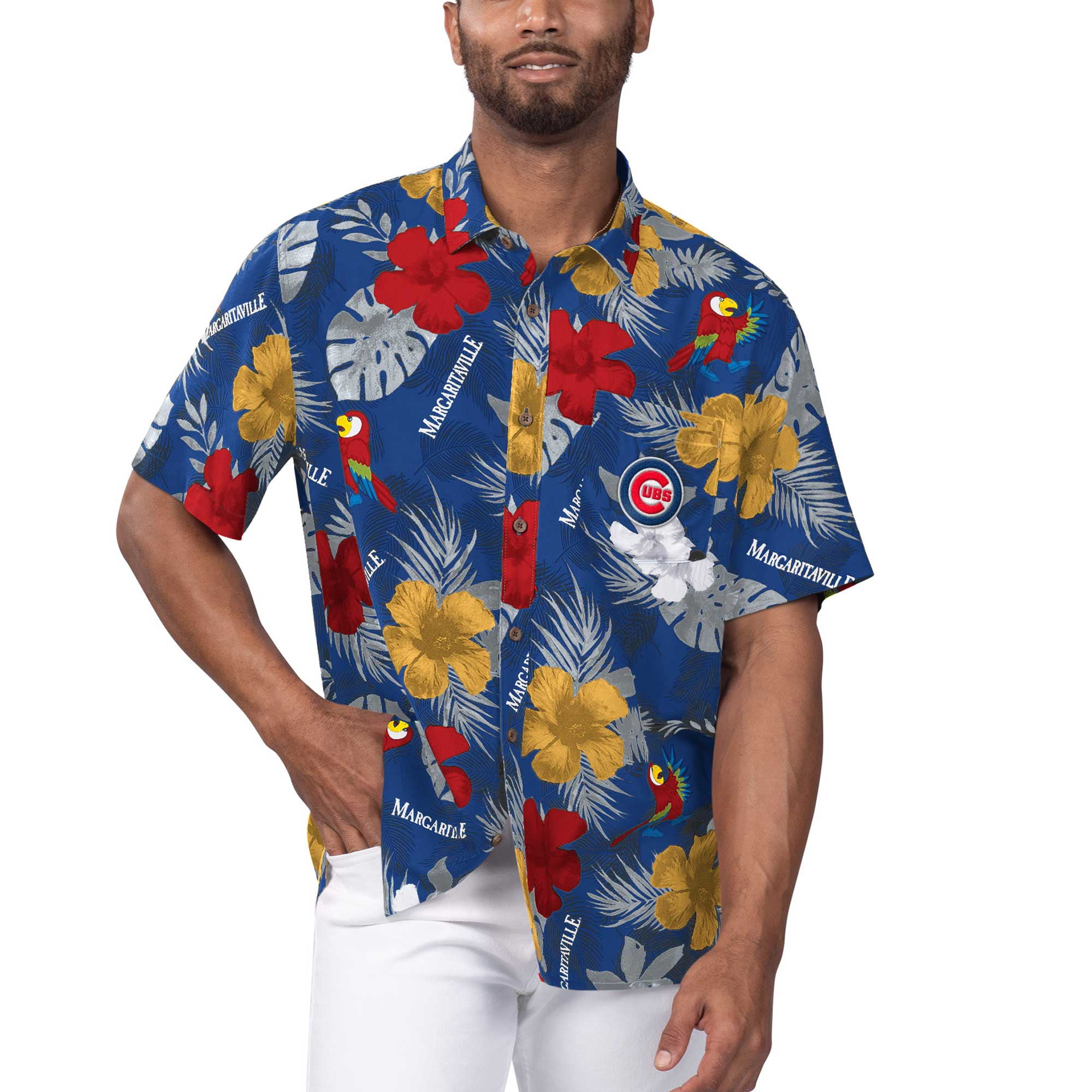 chicago cubs dress shirt Chicago Cubs Long Sleeve Spread Collar Dress Shirt | Women | Tour Blue/White | XXXL