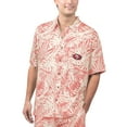 thumbnail image 1 of Men's Margaritaville Tan San Francisco 49ers Sand Washed Monstera Print Party Button-Up Shirt, 1 of 2