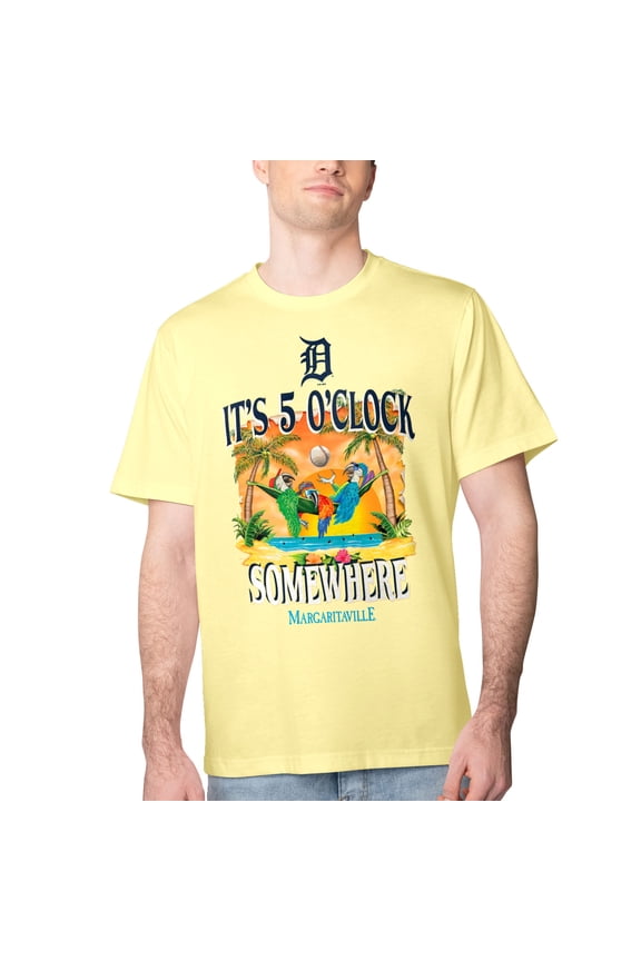 Men's Margaritaville Yellow Detroit Tigers Five O'Clock Graphic T-Shirt