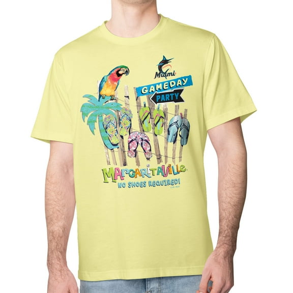 Men's Margaritaville Yellow Miami Marlins Gameday Party T-Shirt
