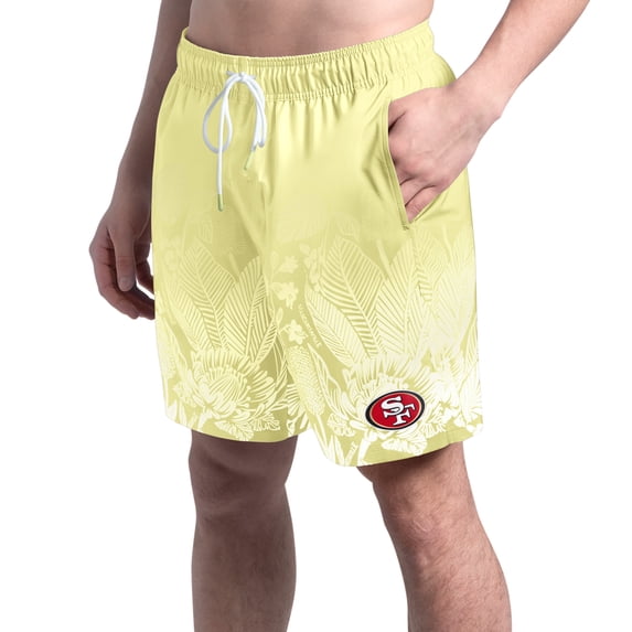 Men's-Margaritaville Yellow San Francisco 49ers Lagoon Fiesta Swim Shorts