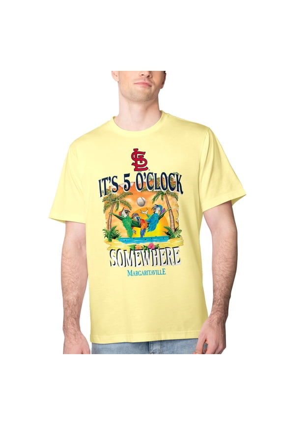 Men's Margaritaville Yellow St. Louis Cardinals Five O'Clock Graphic T-Shirt