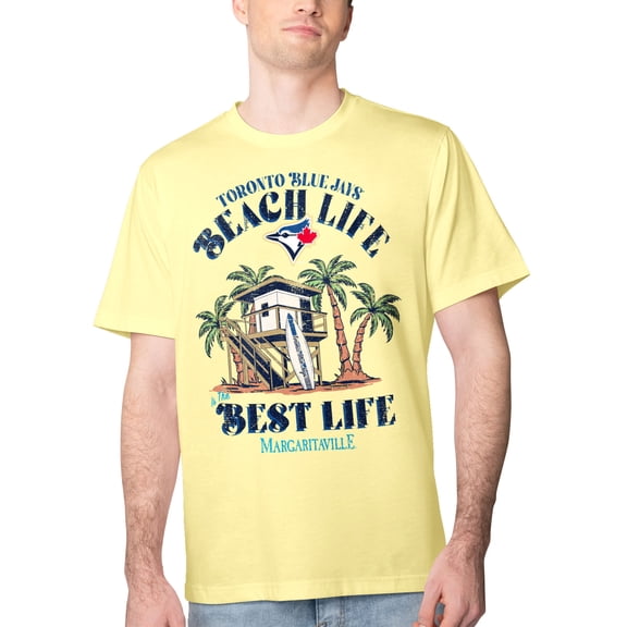 Men's Margaritaville Yellow Toronto Blue Jays Beach Hut Graphic T-Shirt