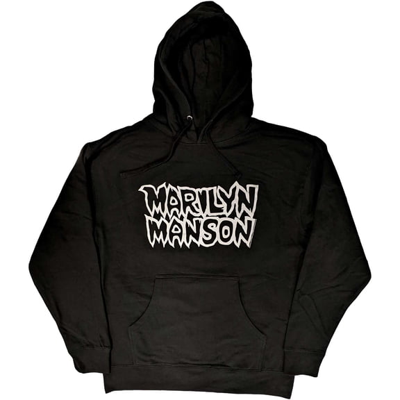 Men's Marilyn Manson Classic Logo Hooded Sweatshirt X-Large Black