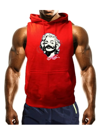 Red Sleeveless Compression Hoodie