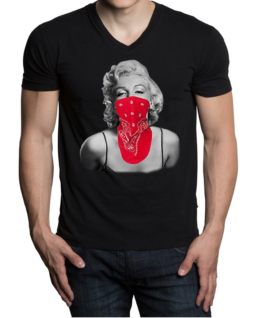  Marilyn Monroe Red Bandana Tee B631 PLY Men's White T-Shirt  Tank Top : Clothing, Shoes & Jewelry
