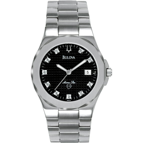 Men's Marine Star 96D14 Black Stainless-Steel Quartz Watch