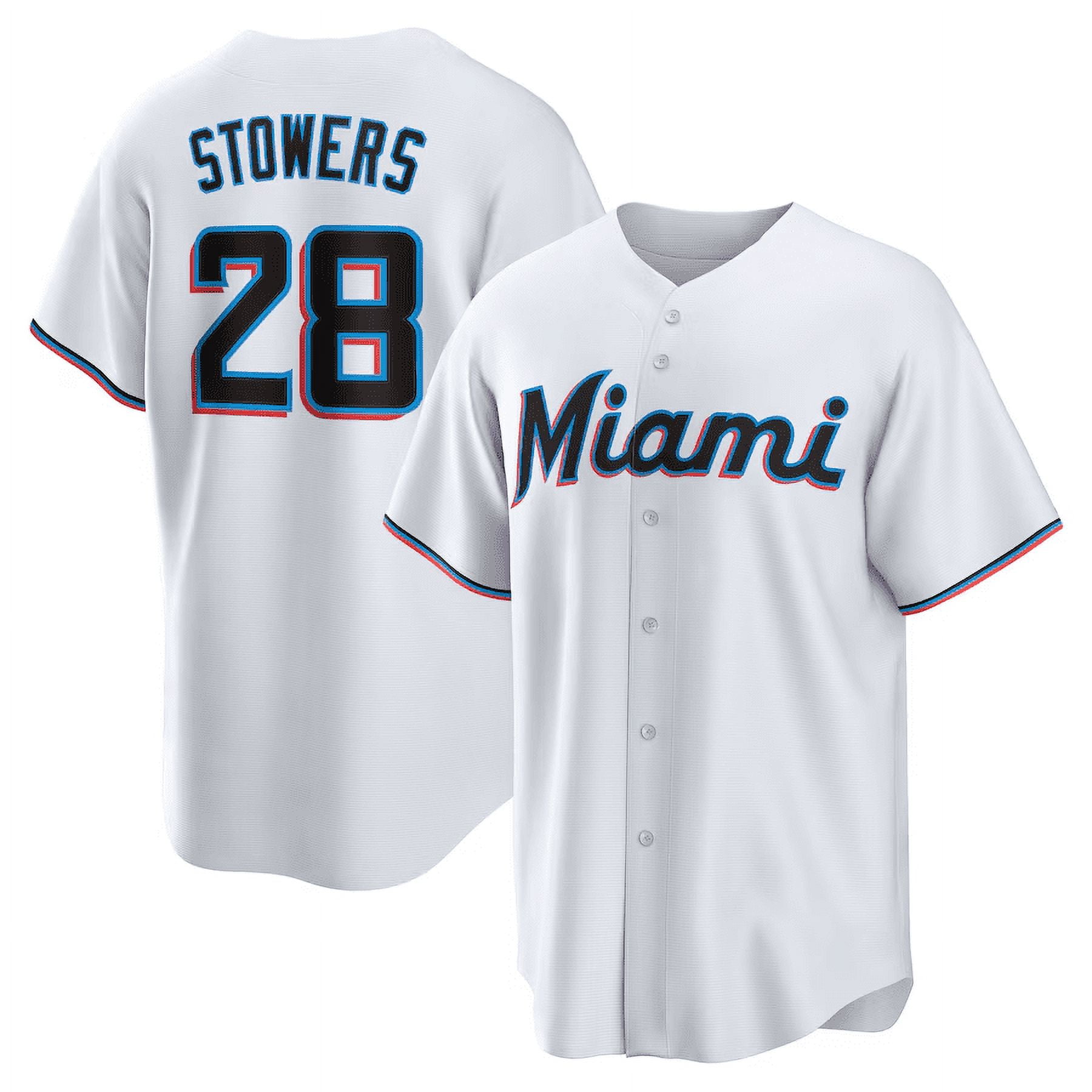 Men's Marlins Kyle Stowers#28 Jersey Baseball Team Fan Jerseys