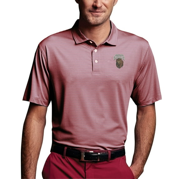 Men's Maroon Montana Grizzlies Vansport Pro Tonal Micro-Stripe Polo
