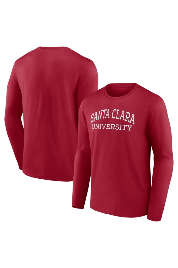 Men's Maroon Santa Clara Broncos School Name Long Sleeve T-Shirt