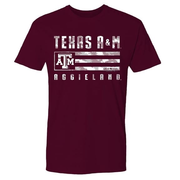 Men's Maroon Texas A&M Aggies Banner Flag T-Shirt