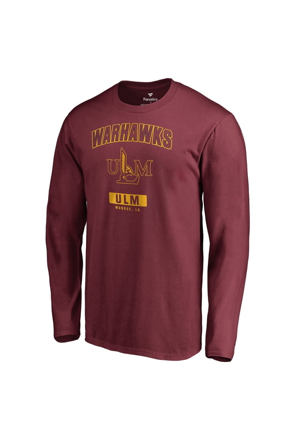 Men's Maroon ULM Warhawks Campus Icon Long Sleeve T-Shirt
